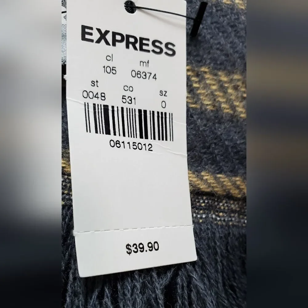 NWT Express Gray & Sienna Brown Blanket Scarf